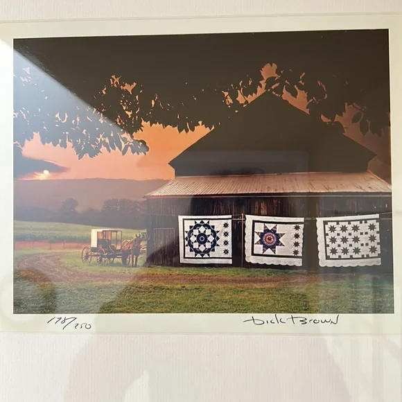 2 Vintage Signed and numbered Dick Brown Amish prints